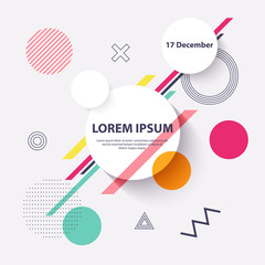 Geometric modern background. Memphis and hipster style graphic forms. Vector EPS 10
