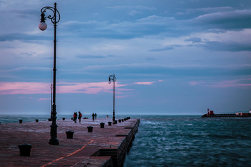 Windy day in the city of Trieste