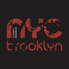 New York Brooklyn t-shirt and apparel vector design, print, typography, poster, emblem.
