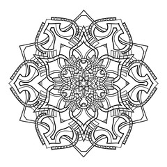 Mandala. Christmas snowflake.Circular ornament.  