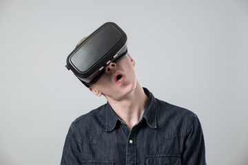 Man in virtual reality
