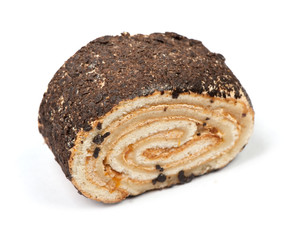 Rolled cake isolated