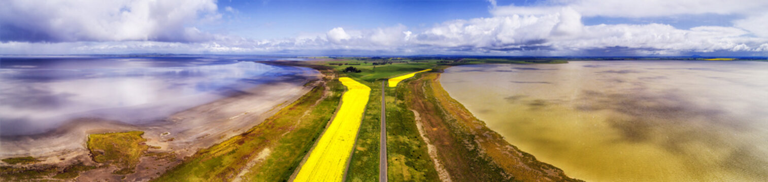 Drone VIC Lakes Rd Agri Panorama