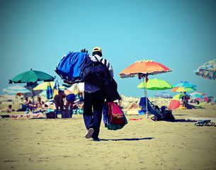 African abusive towel and shorts seller