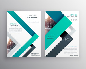 modern blue business brochure flyer poster vector design template