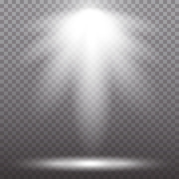 White glowing light burst explosion on transparent background. effect in sky