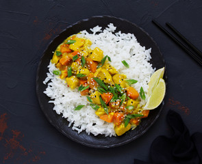 Curry with chicken and pumpkin.