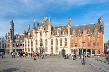 Türaufkleber Das Provinzgericht auf dem Marktplatz in Brügge, Belgien © orpheus26