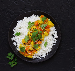 Curry with chicken and pumpkin.