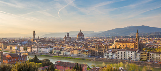 Fototapeta na wymiar Panoramic view of Florence city skyline in Tuscany, Italy