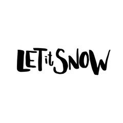 Merry Christmas card with calligraphy Let it Snow. Template for Greetings, Congratulations, Housewarming posters, Invitations, Photo overlays. Vector illustration