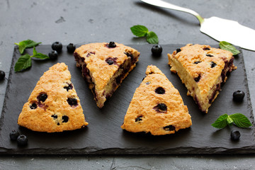 scones with oatmeal, blueberries and coconut.
