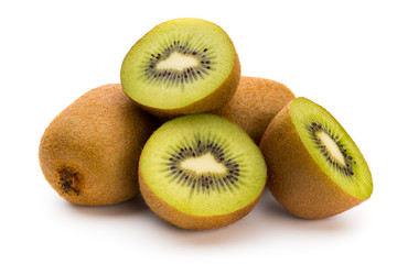 Fototapeta premium Kiwi fruit and sliced isolated on white background.