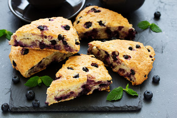 scones with oatmeal, blueberries and coconut.