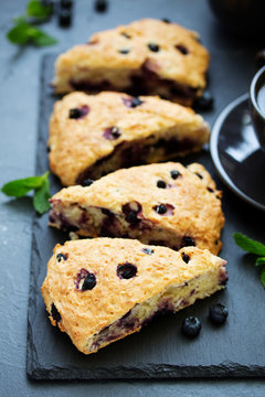 scones with oatmeal, blueberries and coconut.