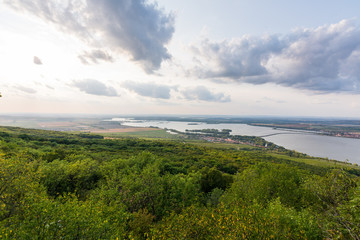 Obraz premium Landscape panorama of the lake, Palava Czech republic