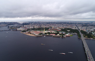 Вид на Петропавловскую крепость с высоты, Санкт-Петербург. Россия-11.09.2013