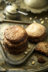 Cookies with pine nuts and rose water