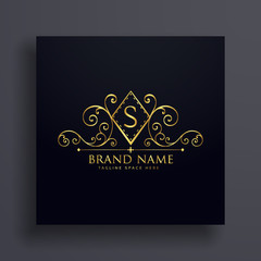 luxury logo concept design with letter S