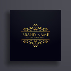 luxury vip logo concept design for your brand with floral decoration