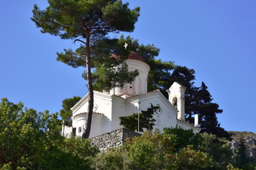 landscape witch church on island Crete