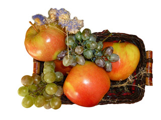 ripe apples in a basket isolated4