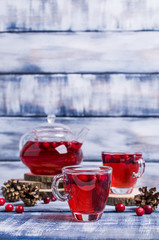 Transparent cranberry tea