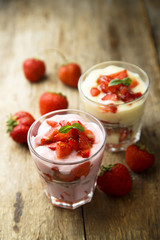 Yogurt and strawberry dessert