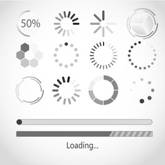 Vector progress loading bar. Progress loading icon