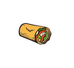 Pop art style burritos sticker