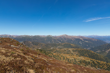 Wonderful View From Mt. Schoberriegel 2.208m In Carinthia, Austria, Turrach