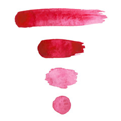 set of watercolor red brushes