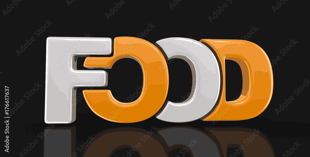 Poster food text. image with clipping path