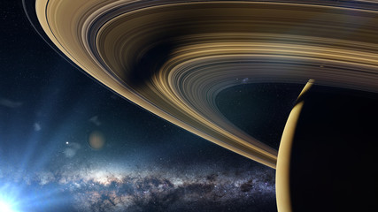 Saturn's moon Enceladus casts a shadow on planet Saturn's rings © dottedyeti