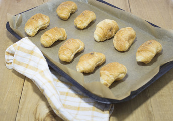 croissants from the stove Fresh crispy delicious croissants