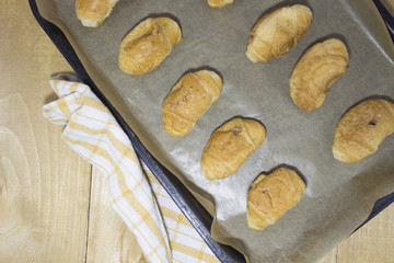 croissants from the stove Fresh crispy delicious croissants