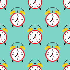 Alarm Clock Seamless Pattern