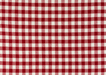 checkered tablecloth background in red and white