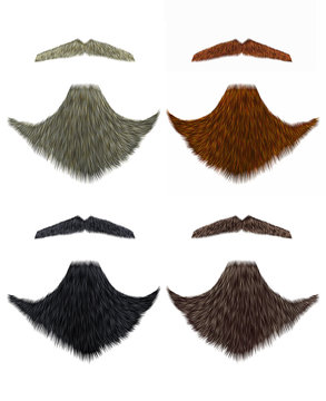 set vector Beard and mustache different colors.
