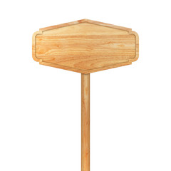 Wooden sign boards isolated on white background with objects clipping path for design work