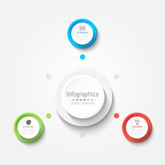 Infographic design elements for your business data with 3 options, parts, steps, timelines or processes. Vector Illustration.