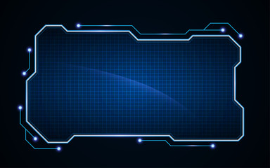 abstract tech sci fi hologram frame template  design background