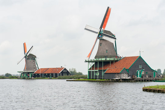 Windmills in Zaanse Schans, Netherlands
