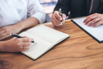 Male lawyer or judge consult having team meeting with client, Law and Legal services concept