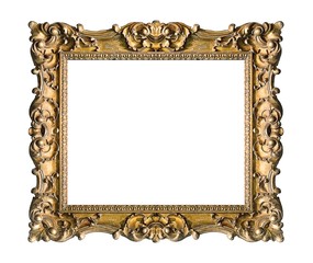 Golden frame for paintings, mirrors or photos