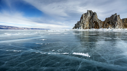 Fototapeta na wymiar Lake Baikal in winter 