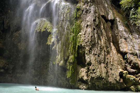 The Tumalog waterfall in Oslob, Philippines