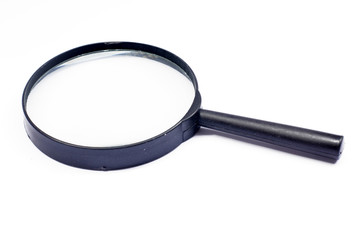 Black Magnifying Glass On White Background