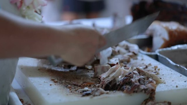 d&eacute;coupe de travers de porc 