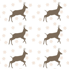 Christmas seamless pattern with deer vector background